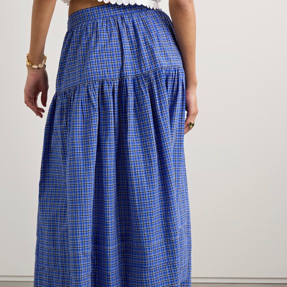 Dôen Sebastiane Skirt in Cassis Check Size XL - Picture 4 of 5